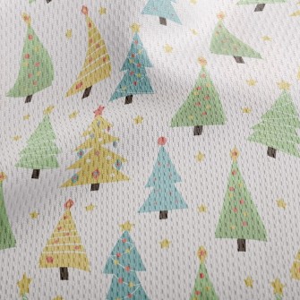 Stars Decorate Christmas Tree Athletic Mesh Flat Back