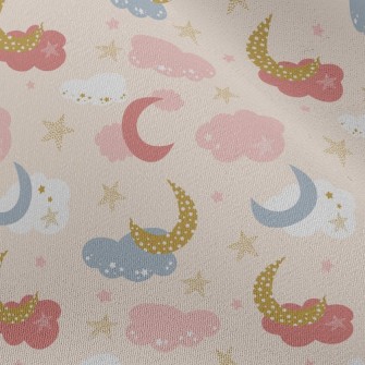 Shining Moon Pink Clouds Chiffon