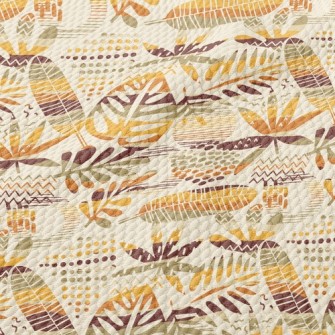 Tropical Hollow Leaves Birdseye Piqué