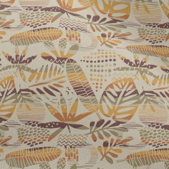 Tropical Hollow Leaves Chiffon