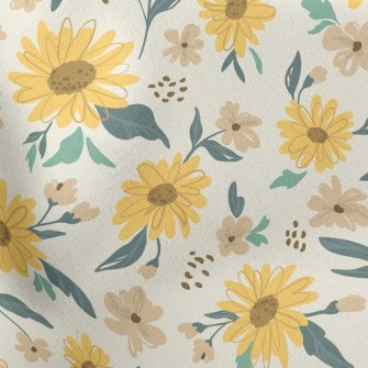 Doodle Sunflower Stretch Ponte