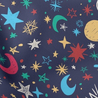 Crayon Doodle Stars And Moon Stretch Ponte