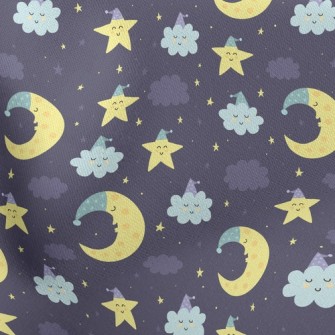Good Night Moon Stars Cloud Stretch Ponte