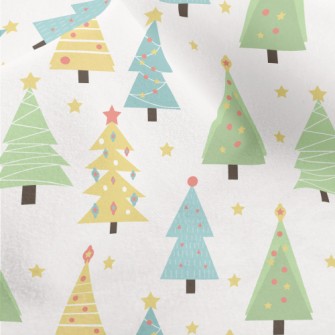 Stars Decorate Christmas Tree Micro Fleece