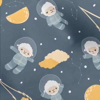 Space Sheep And Moon Micro Fleece