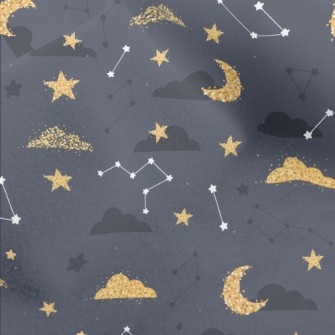 Shining Moon Stars Cloud Micro Fleece