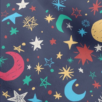 Crayon Doodle Stars And Moon Micro Fleece