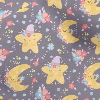 Good Night Emoticon Stars And  Micro Fleece