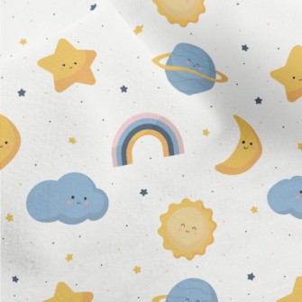 Sun Stars Cloud Rainbow Micro Fleece