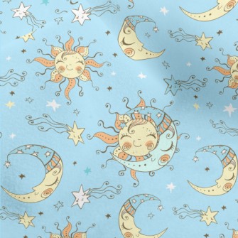 Smiling Sun And Moon Micro Fleece