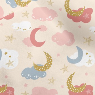Shining Moon Pink Clouds Micro Fleece