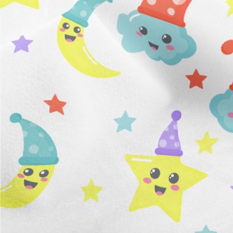 Hat Stars Moon Micro Fleece