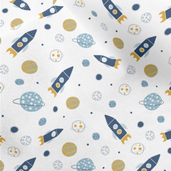 Space Shuttle And Planet Micro Fleece