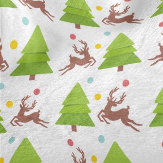 Elk And Christmas Tree Minky