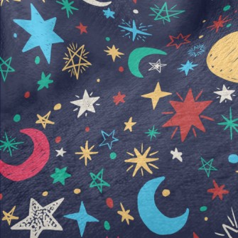 Crayon Doodle Stars And Moon Minky