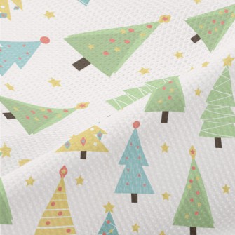 Stars Decorate Christmas Tree Piqué