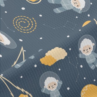Space Sheep And Moon Piqué