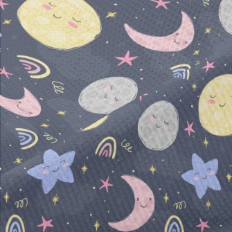 Cartoon Planet Moon Piqué
