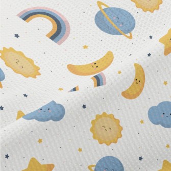 Sun Stars Cloud Rainbow Piqué