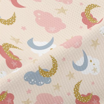 Shining Moon Pink Clouds Piqué