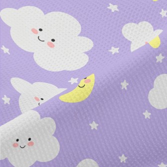 Shy Stars, Moon And Clouds Piqué