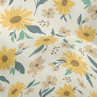 Doodle Sunflower Lightweight Performance Linen
