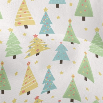Stars Decorate Christmas Tree Lightweight Performance Linen