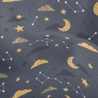 Shining Moon Stars Cloud Lightweight Performance Linen