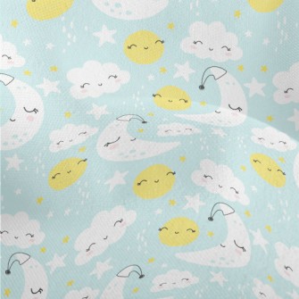 Smile Moon Stars Cloud Lightweight Performance Linen