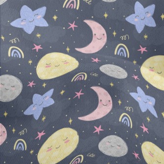 Cartoon Planet Moon Lightweight Performance Linen