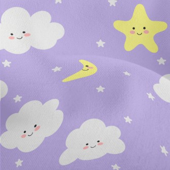 Shy Stars, Moon And Clouds Lightweight Performance Linen