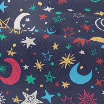 Crayon Doodle Stars And Moon Modern Jersey