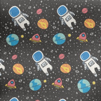 Outer Space Astronaut Jersey Backed Fleece