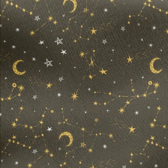 Moon And Constellations Jersey Backed Fleece