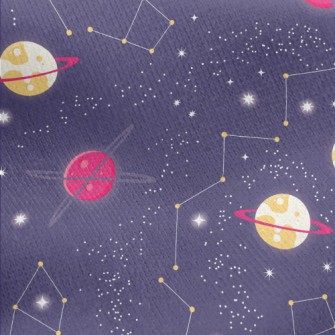 Universe Planet Stars Jersey Backed Fleece