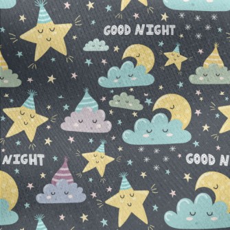 Good Night, Sweet Dreams, Star Jersey Backed Fleece