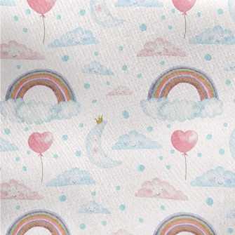 Happy Rainbow Jersey Backed Fleece