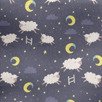 Sheep Jumping Fence Jersey Backed Fleece