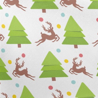Elk And Christmas Tree Pongee
