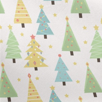 Stars Decorate Christmas Tree Pongee