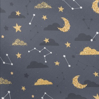 Shining Moon Stars Cloud Pongee
