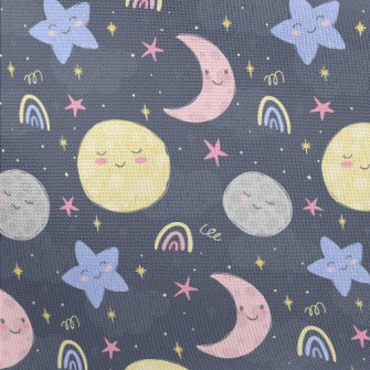 Cartoon Planet Moon Pongee