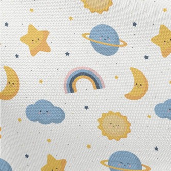 Sun Stars Cloud Rainbow Pongee