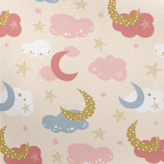 Shining Moon Pink Clouds Pongee