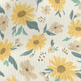 Doodle Sunflower Stretch Jersey