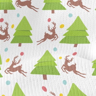 Elk And Christmas Tree Stretch Jersey