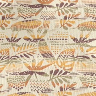 Tropical Hollow Leaves Stretch Jersey