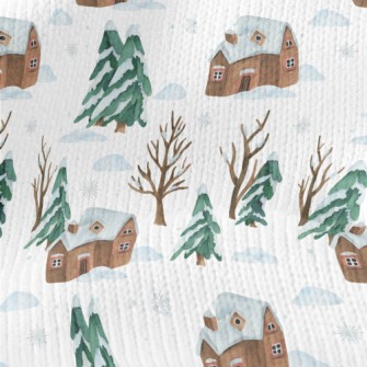 House In Snow Stretch Jersey