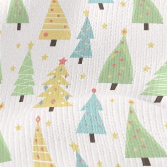 Stars Decorate Christmas Tree Stretch Jersey