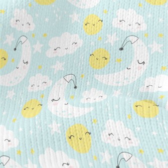 Smile Moon Stars Cloud Stretch Jersey